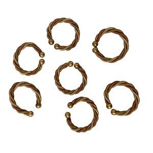 Set Of 7 Twisted Mixed Metal Wire Napkin Holder Rings
